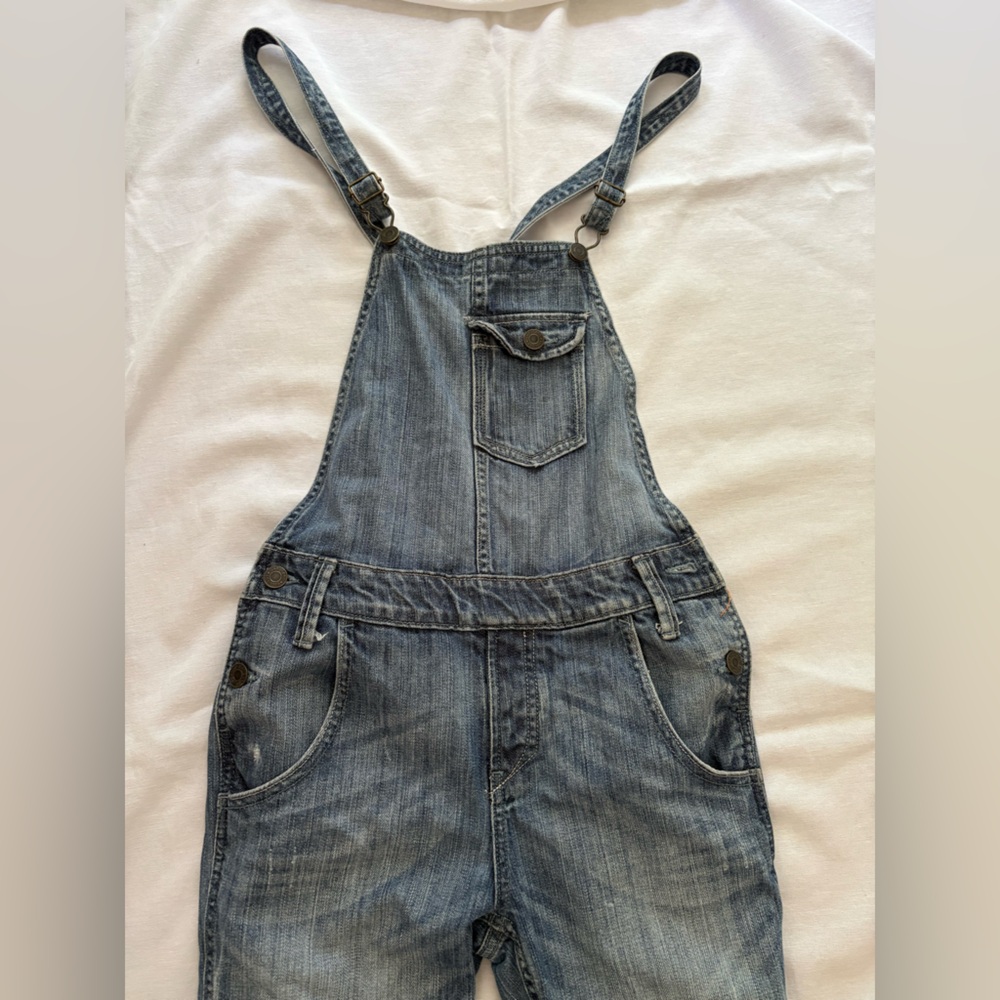 GAP Blue Denim Overalls Front Pocket Size XS Vintage inspired - Picture 3 of 5